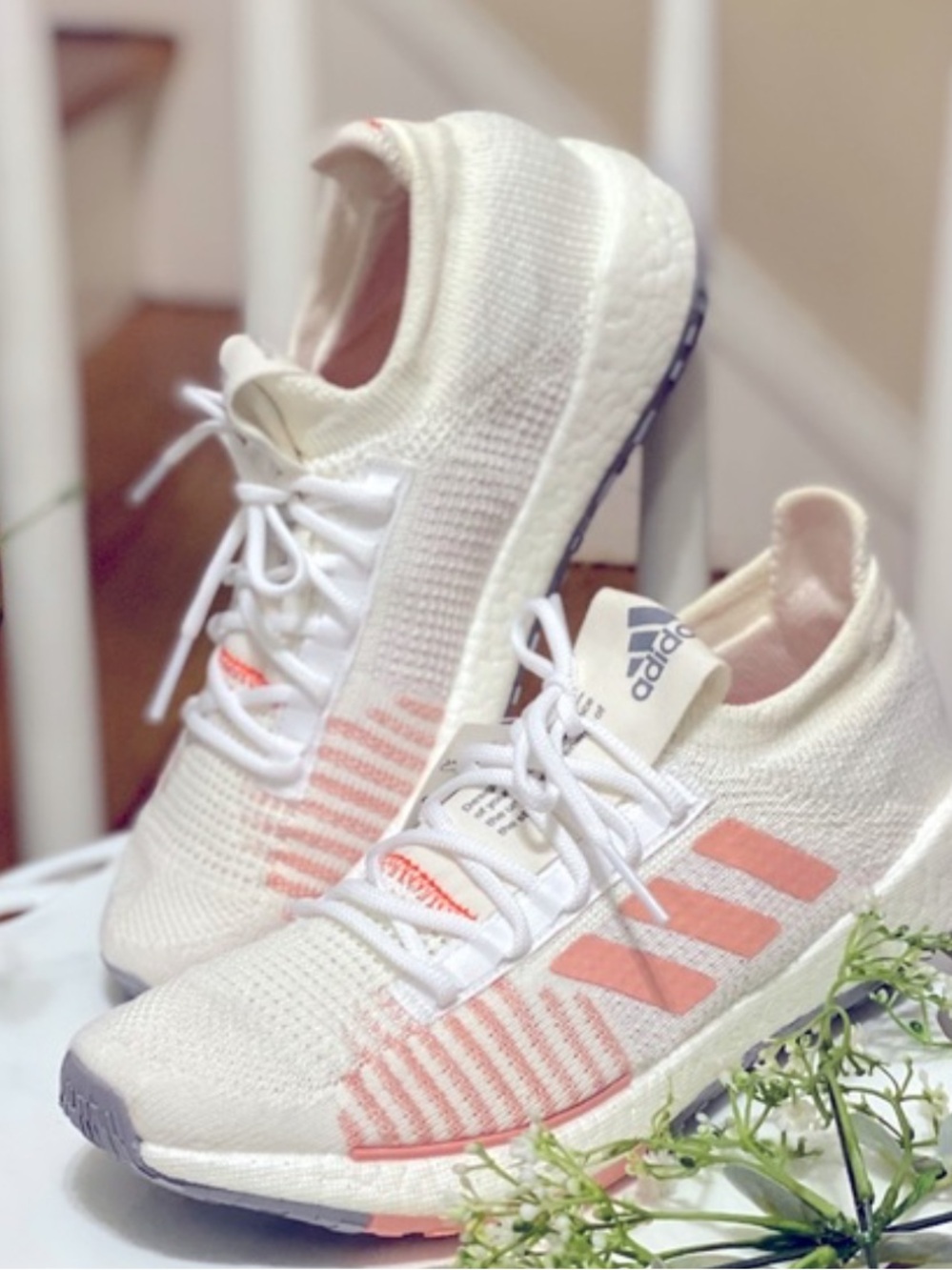Adidas PulseBoost HD Orchid Tint women's running shoes white pink size 6